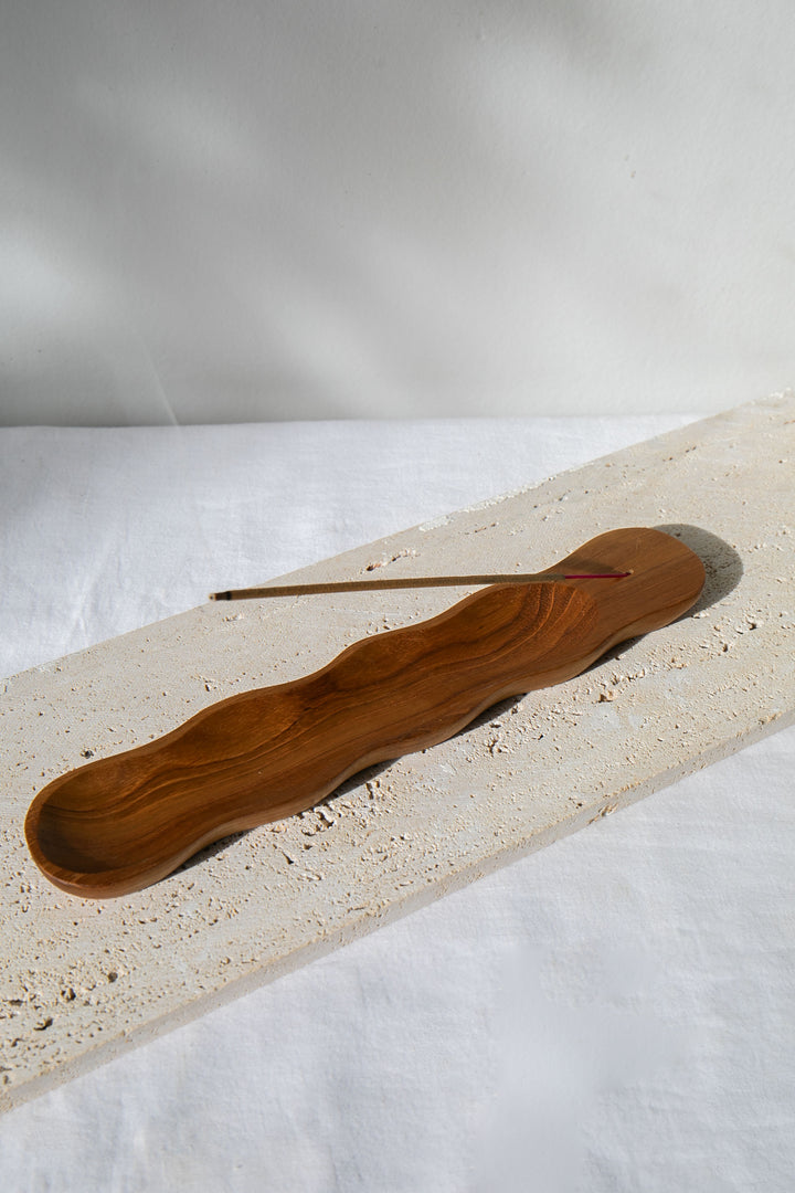 Seed Pod Teak Wood Incense Holder