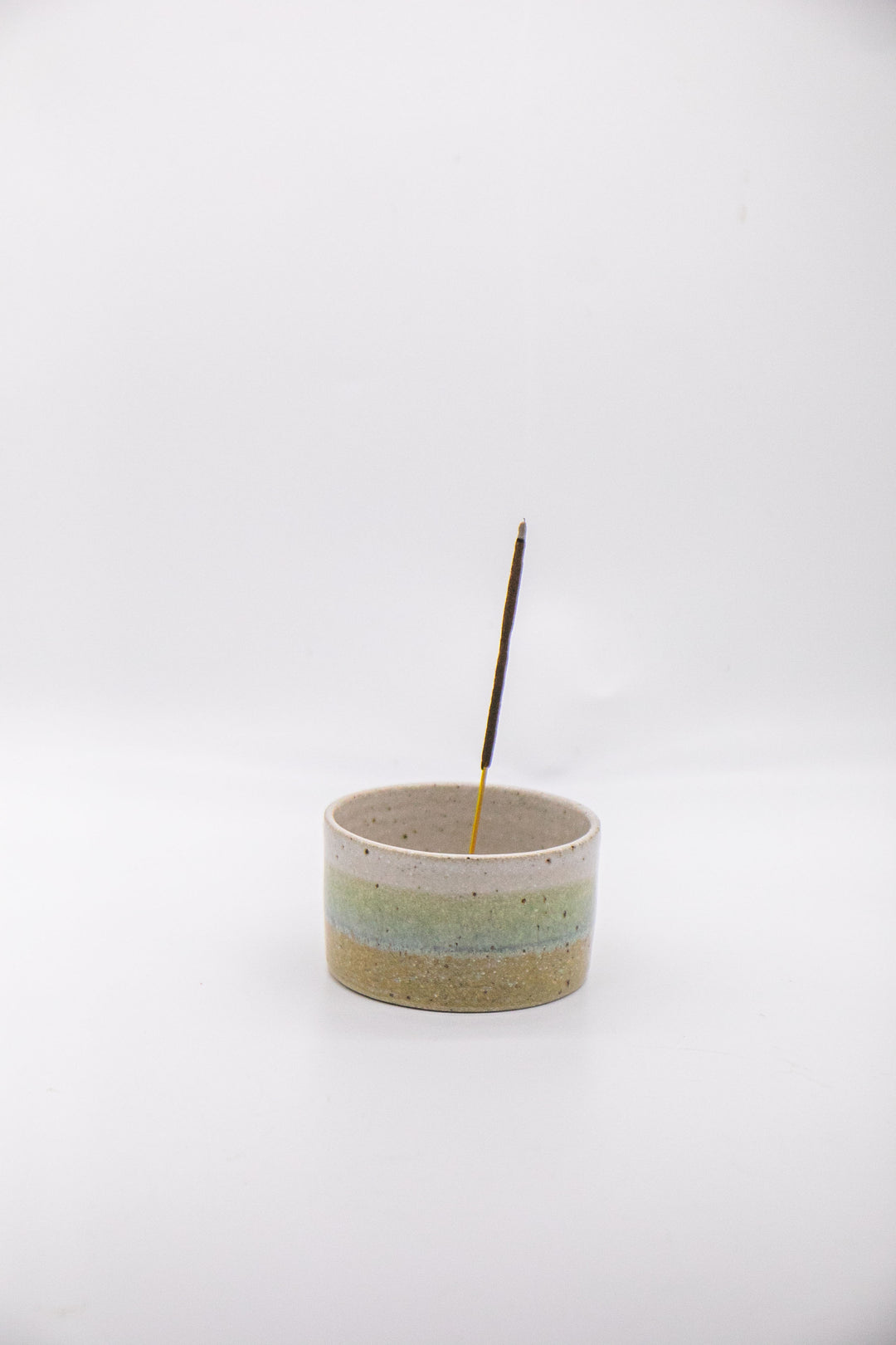 Ombre Cup Style Incense Holder - Green, White & Yellow