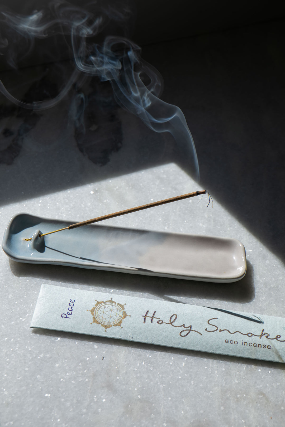 Handmade Ceramic Tray Incense Holder - Blue & White
