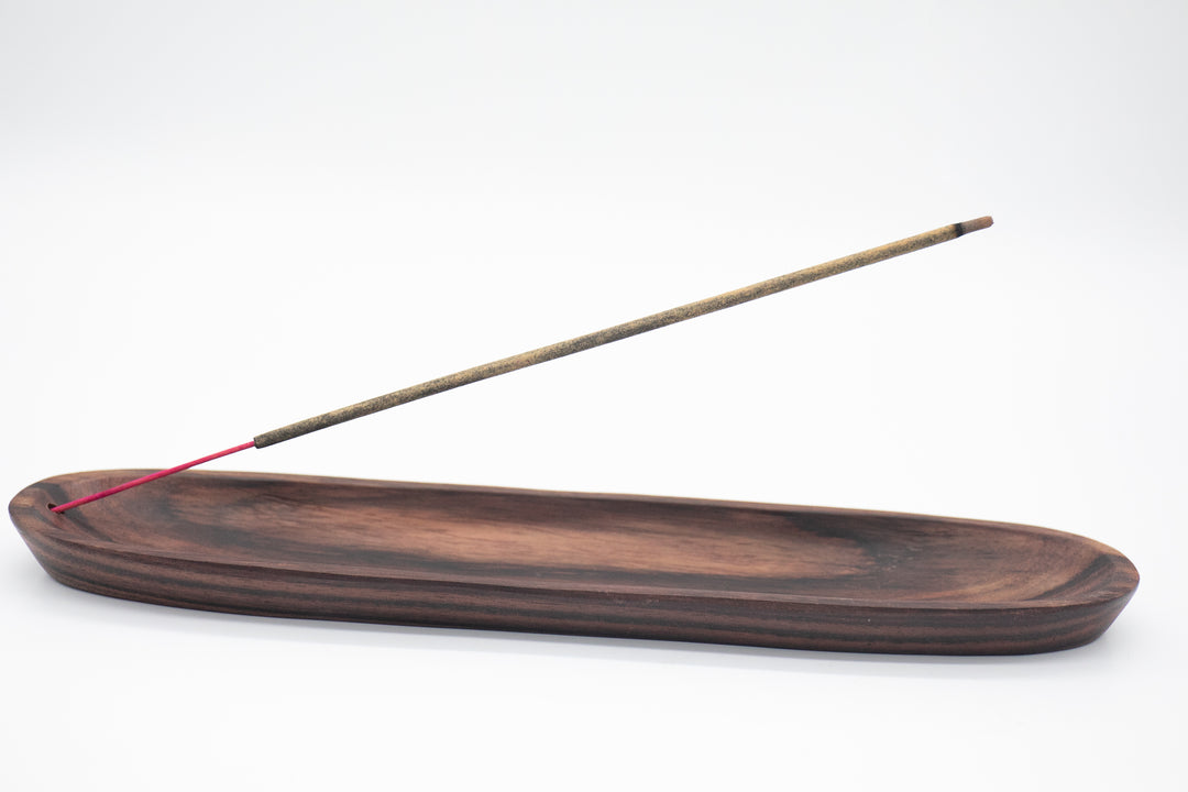 Incense Holder - Sustainable Dark Wooden Boat 30cm
