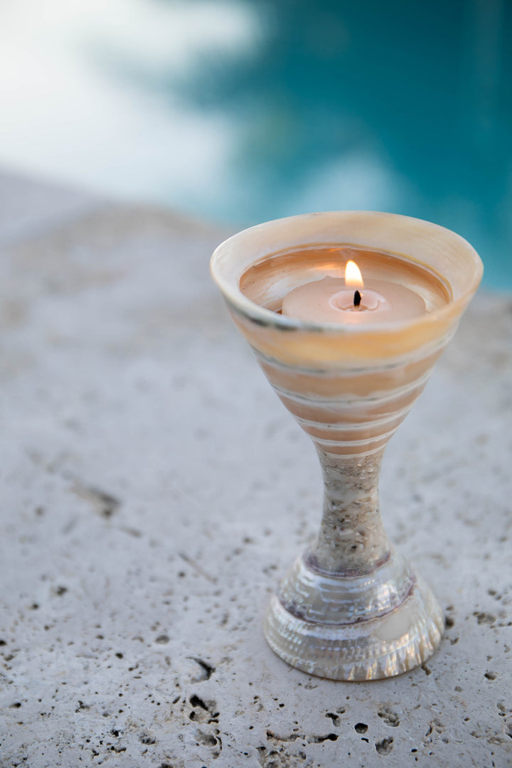 Shell Chalice Tea Light Candle Holder