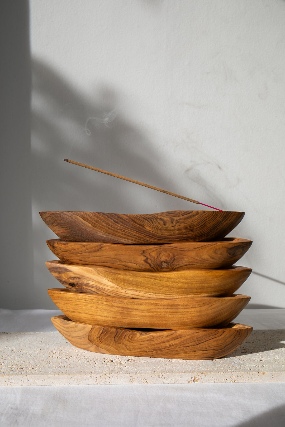 Deep Boat Style Teak Wood Incense Holder