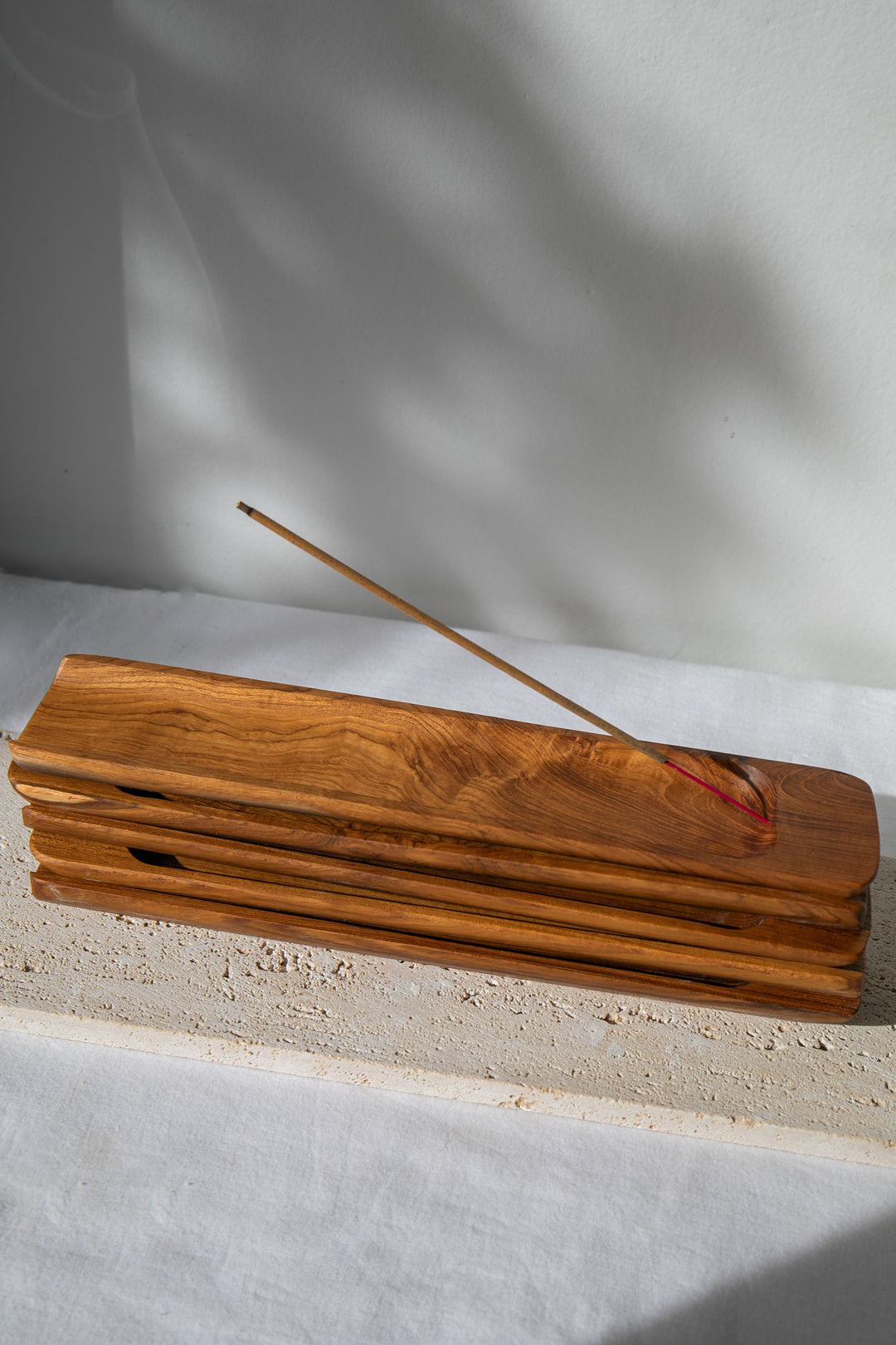 Long Tray Style Teak Wood Incense Holder