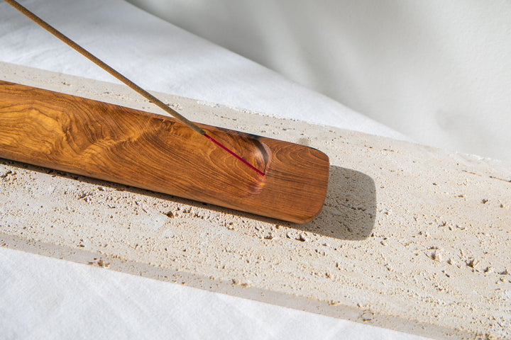 Long Tray Style Teak Wood Incense Holder