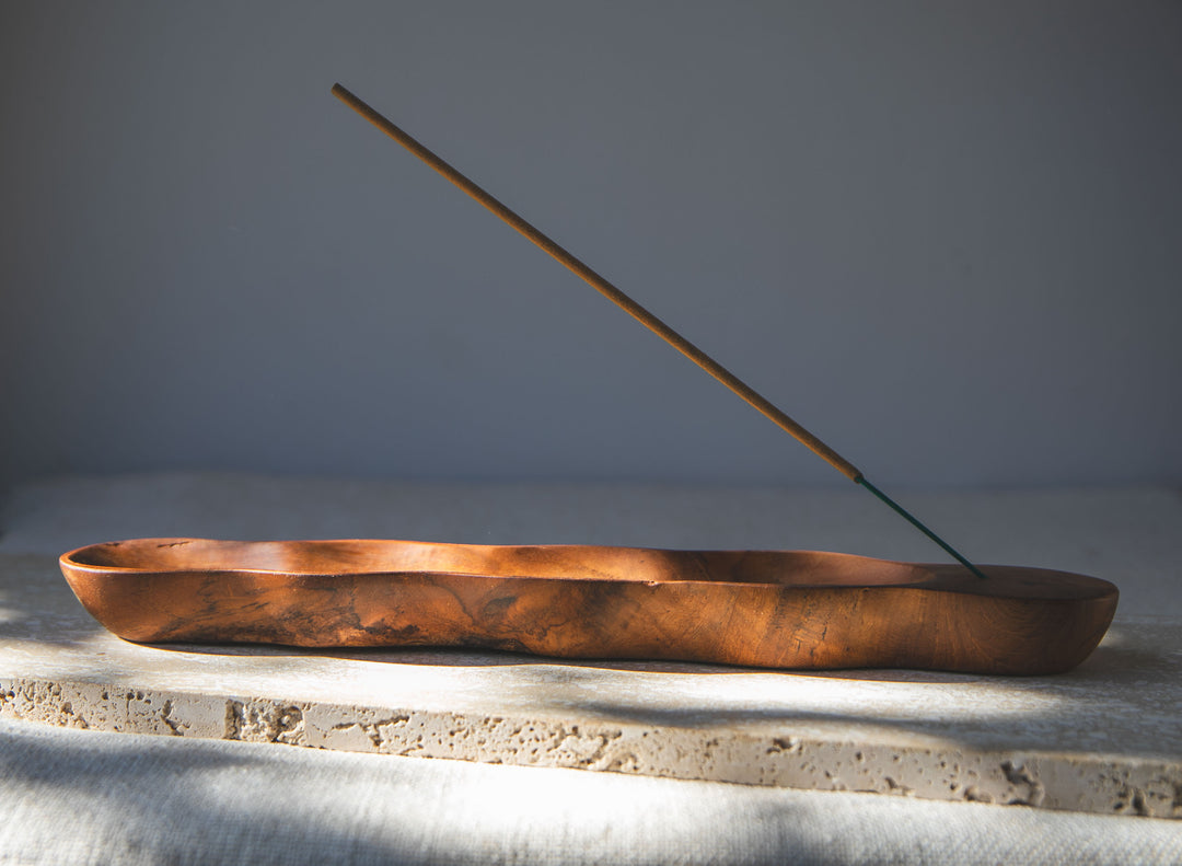 Seed Pod Teak Wood Incense Holder