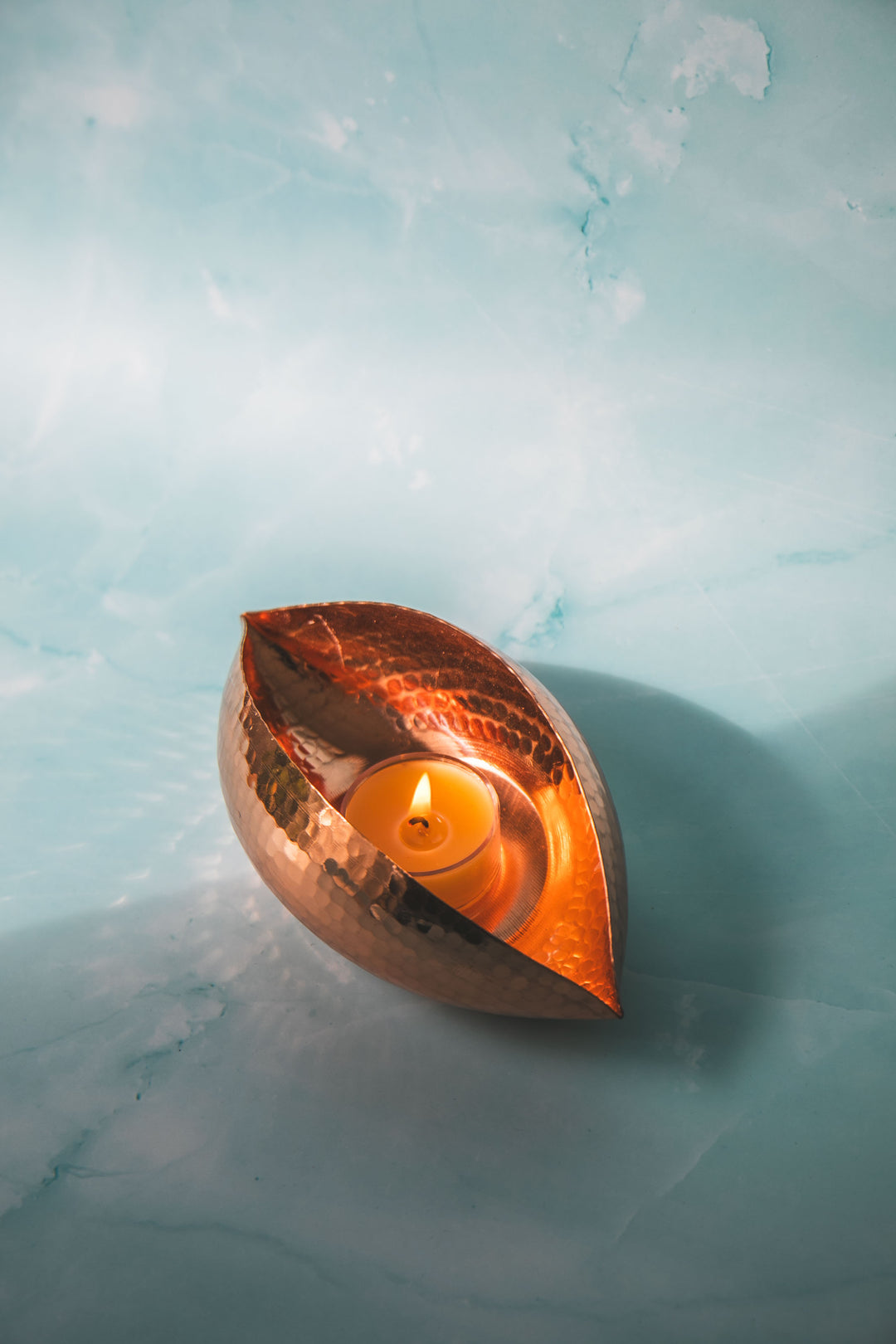 'Seed Pod' - Copper Tea Light Candle and Incense Holder