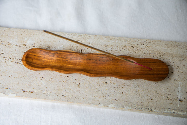 Seed Pod Teak Wood Incense Holder