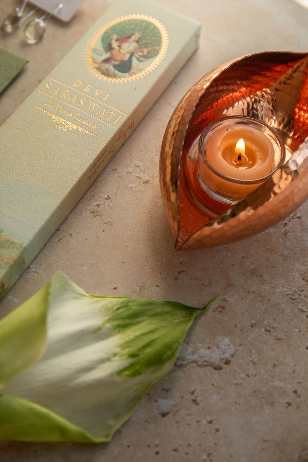 'Seed Pod' - Copper Tea Light Candle and Incense Holder
