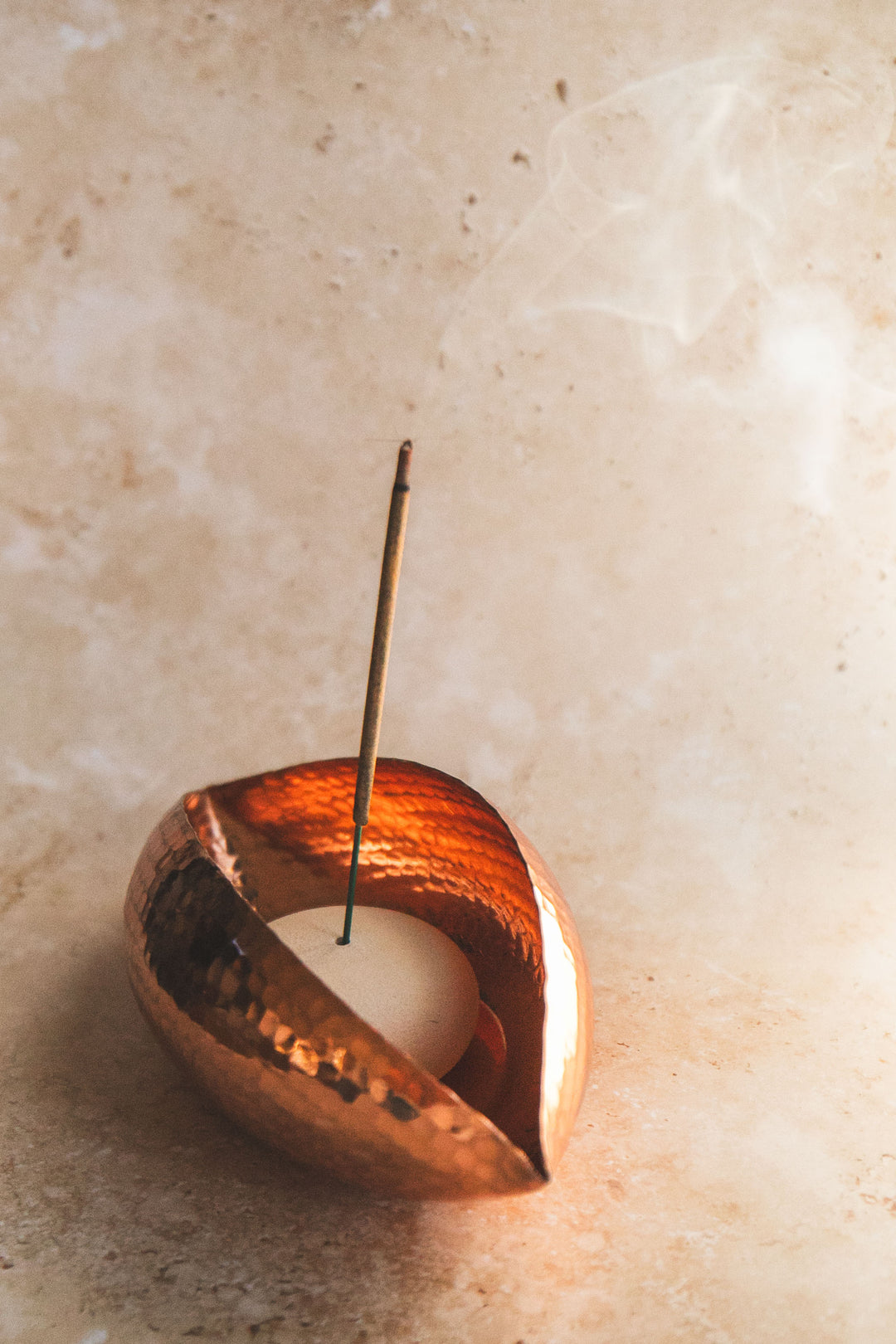 'Seed Pod' - Copper Tea Light Candle and Incense Holder