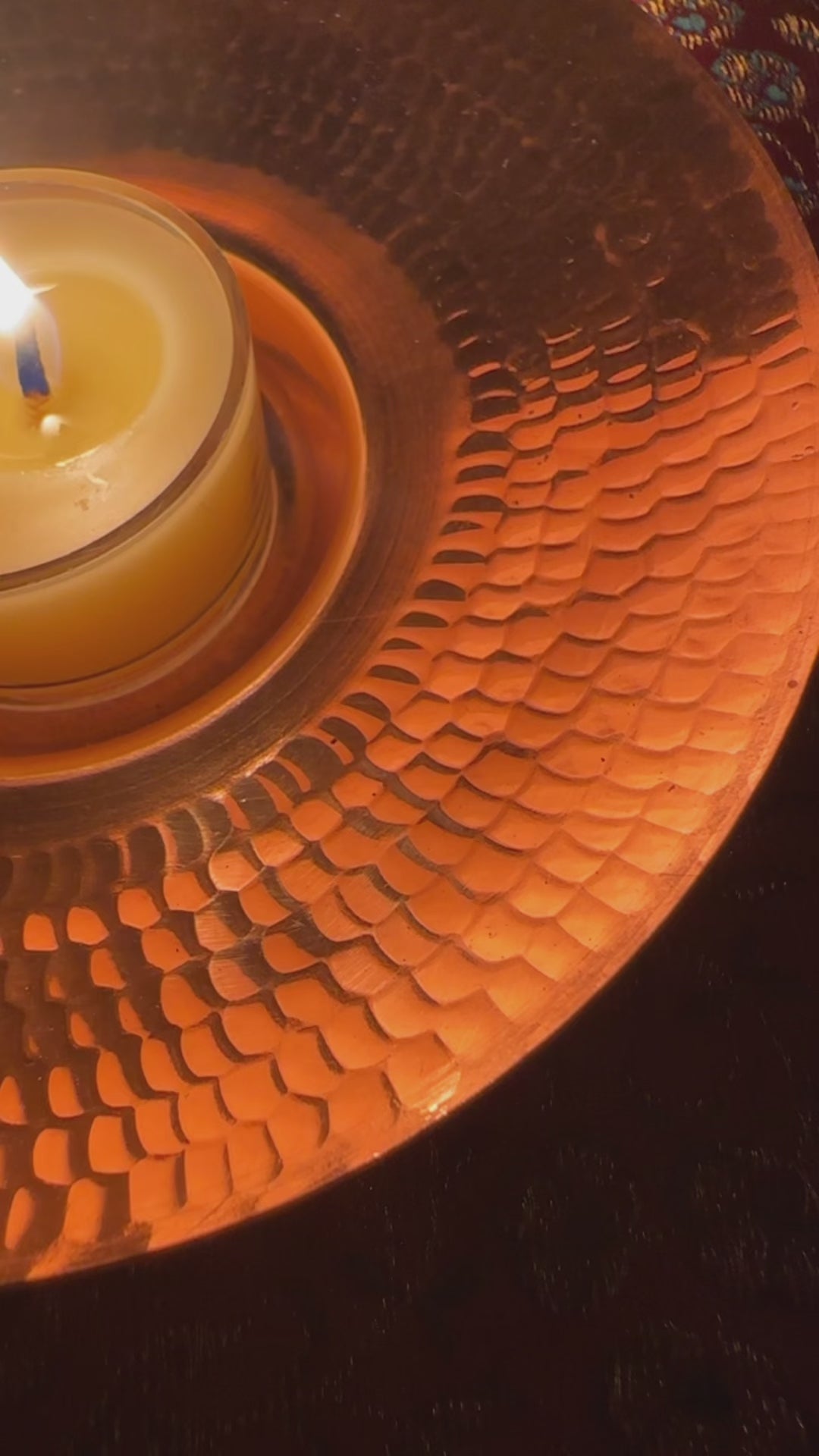 'Circle of Light' - Copper Tea Light Candle Holder