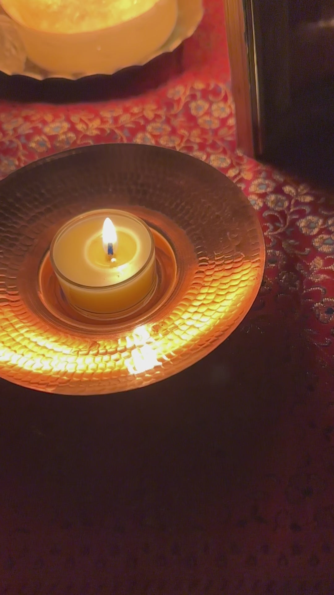 'Circle of Light' - Copper Tea Light Candle Holder