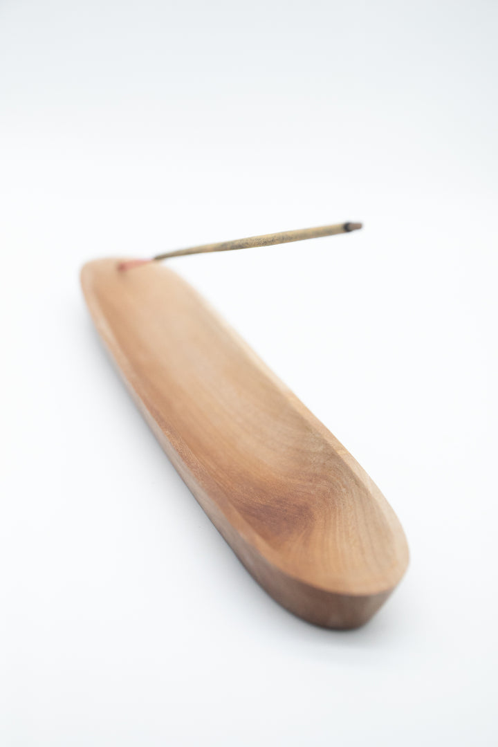 Incense Holder - Sustainable Blonde Wooden Boat 25cm
