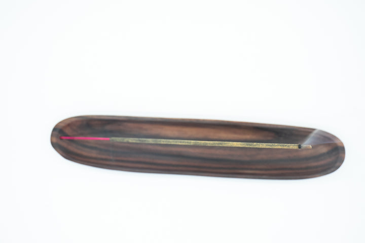 Incense Holder - Sustainable Dark Wooden Boat 25cm
