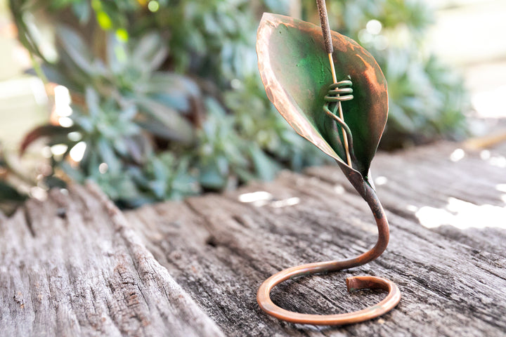 Incense Holder - Handmade Recycled Copper Lily Leaf