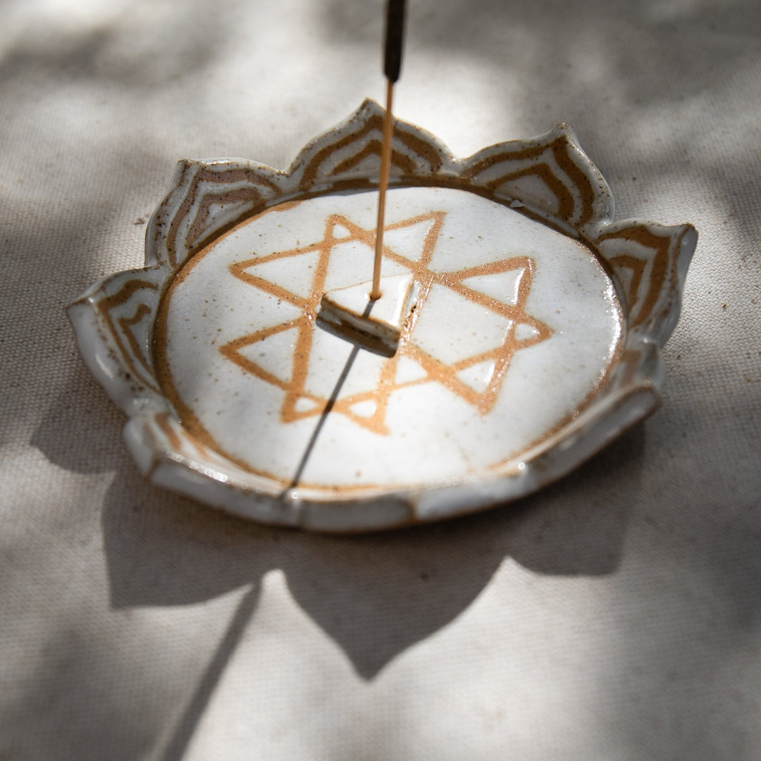 Handmade Ceramic Yantra Incense Holder