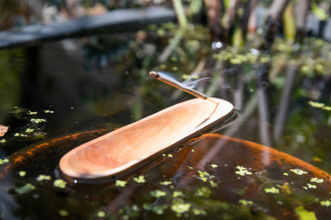 Incense Holder - Sustainable Blonde Wooden Boat 25cm