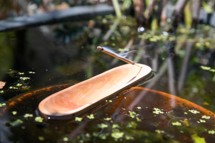 Incense Holder - Sustainable Blonde Wooden Boat 25cm