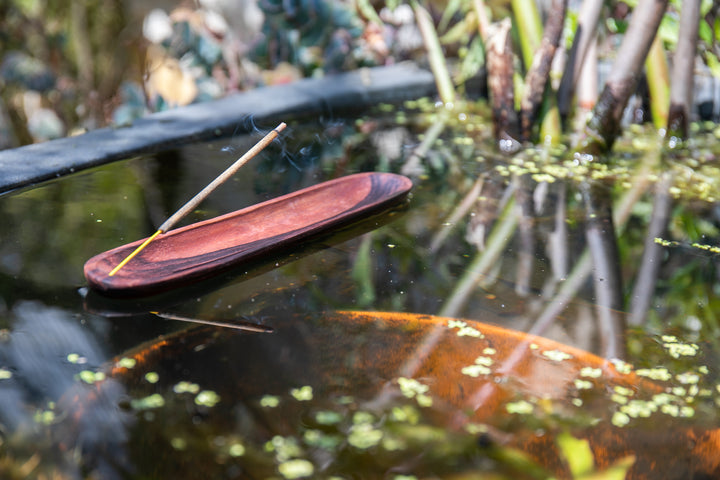 Incense Holder - Sustainable Dark Wooden Boat 25cm