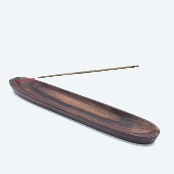 Incense Holder - Sustainable Dark Wooden Boat 25cm
