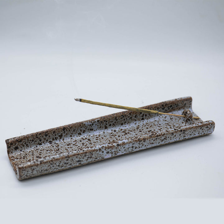 Handmade Ceramic Retro Inspired Tray Incense Holder - Blue