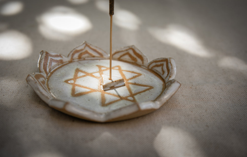 Handmade Ceramic Yantra Incense Holder